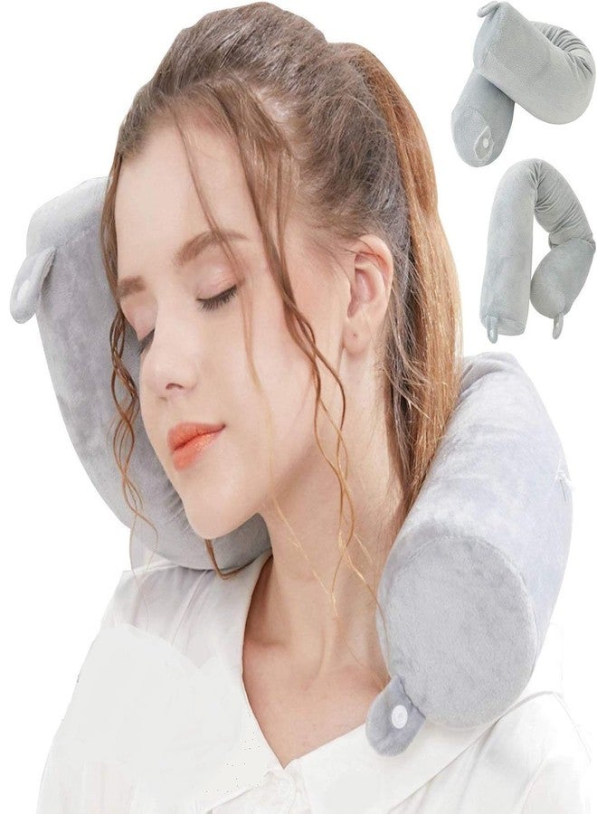 Aakarit Twist Memory Foam Travel Pillow - Cotton Cover - Travel Bag Included - Adjustable, Bendable Pillow for Neck, Head, Chin, Lumbar and Leg Support | Multicolour - Image 1