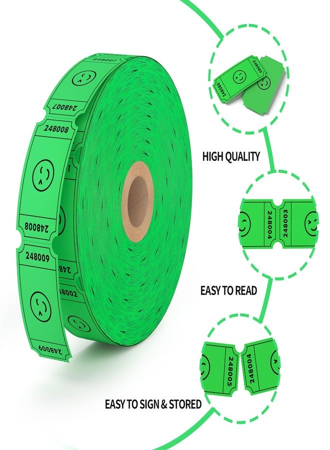 Methdic 1000 Smile Raffle Tickets Green, Single Roll, Ticket for Events, Entry, Class Reward, Fundraiser & Prizes - Image 3