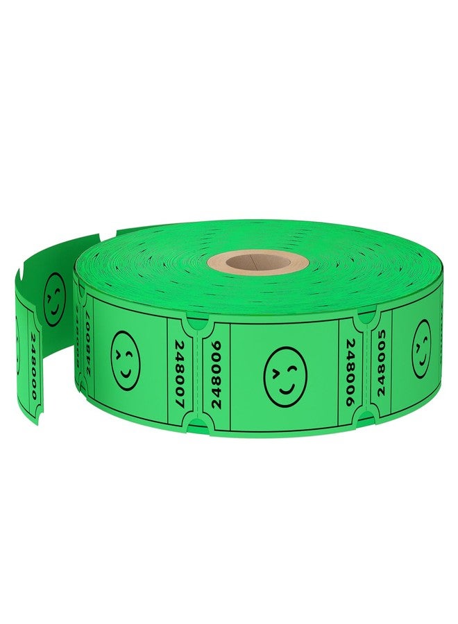 Methdic 1000 Smile Raffle Tickets Green, Single Roll, Ticket for Events, Entry, Class Reward, Fundraiser & Prizes - Image 1