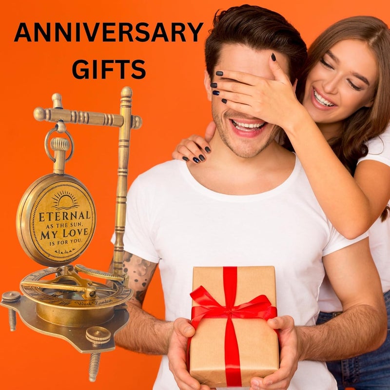ALADEAN Eternal Love Anniversary Sundial Compass Gift for Him or Her Unique Gift for Husband Wife Men Wedding Anniversary 50th 40th 25th 20th 1st Year Celebration - Image 3