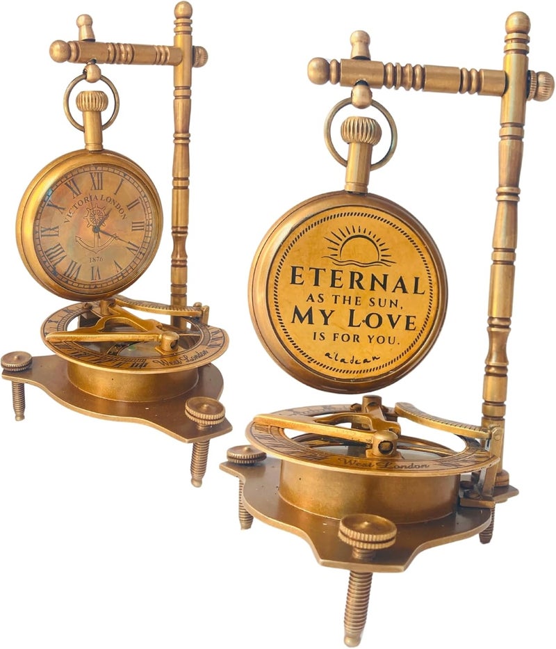 ALADEAN Eternal Love Anniversary Sundial Compass Gift for Him or Her Unique Gift for Husband Wife Men Wedding Anniversary 50th 40th 25th 20th 1st Year Celebration - Image 4