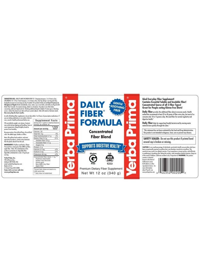 Yerba Prima Daily Fiber Formula 12 Oz (3 Pack) Soluble & Insoluble Dietary Fiber Supplement Colon Health Vegan Non Gmo Gluten Free - Image 3