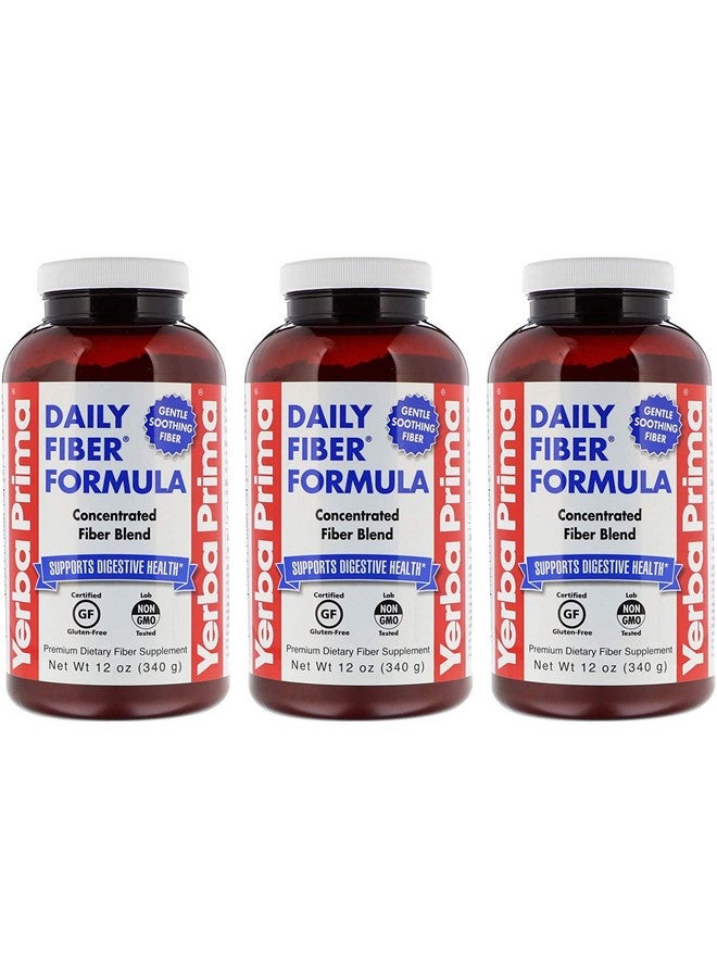 Yerba Prima Daily Fiber Formula 12 Oz (3 Pack) Soluble & Insoluble Dietary Fiber Supplement Colon Health Vegan Non Gmo Gluten Free - Image 2