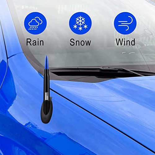 Ajxn 1 PC Car Truck Bullet Antenna, Automobile Antenna Mast, Suitable for GM Chevy Silverado 1500 3500 HD Avalanche GMC Sierra 1500 3500 Denali Heavy Duty Pickup Trucks Accessories (Blue) - Image 2