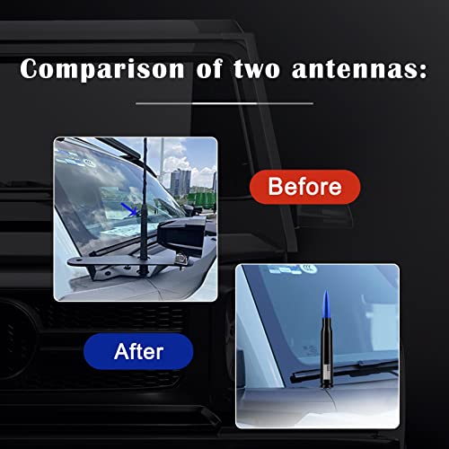 Ajxn 1 PC Car Truck Bullet Antenna, Automobile Antenna Mast, Suitable for GM Chevy Silverado 1500 3500 HD Avalanche GMC Sierra 1500 3500 Denali Heavy Duty Pickup Trucks Accessories (Blue) - Image 4