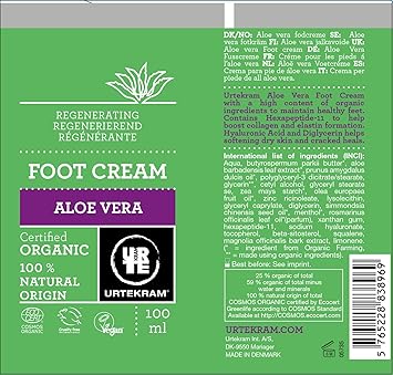 Urtekram كريم القدم المنعش من أورتيكرام بالألوة فيرا 100 مل - Image 5