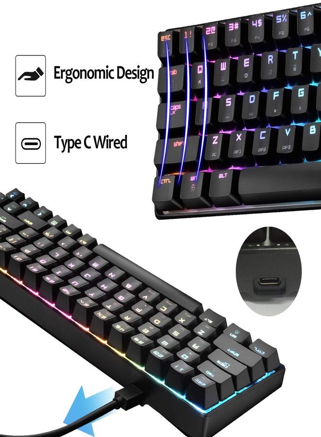 LexonElec Mechanical Gaming Keyboard 18 Chroma RGB Backlit Keyboard with Type C Brown Switches 68 Keys Anti-ghosting Wired Gaming Keyboard for PC/Mac Gamer, Typist, Tactile - Image 4