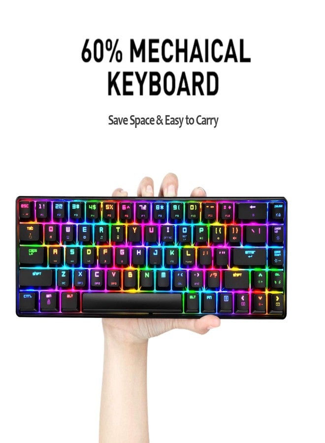 LexonElec Mechanical Gaming Keyboard 18 Chroma RGB Backlit Keyboard with Type C Brown Switches 68 Keys Anti-ghosting Wired Gaming Keyboard for PC/Mac Gamer, Typist, Tactile - Image 2