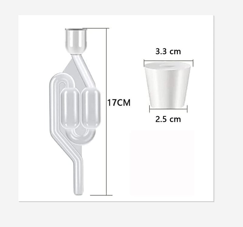 kaiderine 3 Pack S-Shape Airlock for Fermentation with 3 Stoppers Bubble Sealing Valve Airlock for Home DIY Fermentation - Image 2
