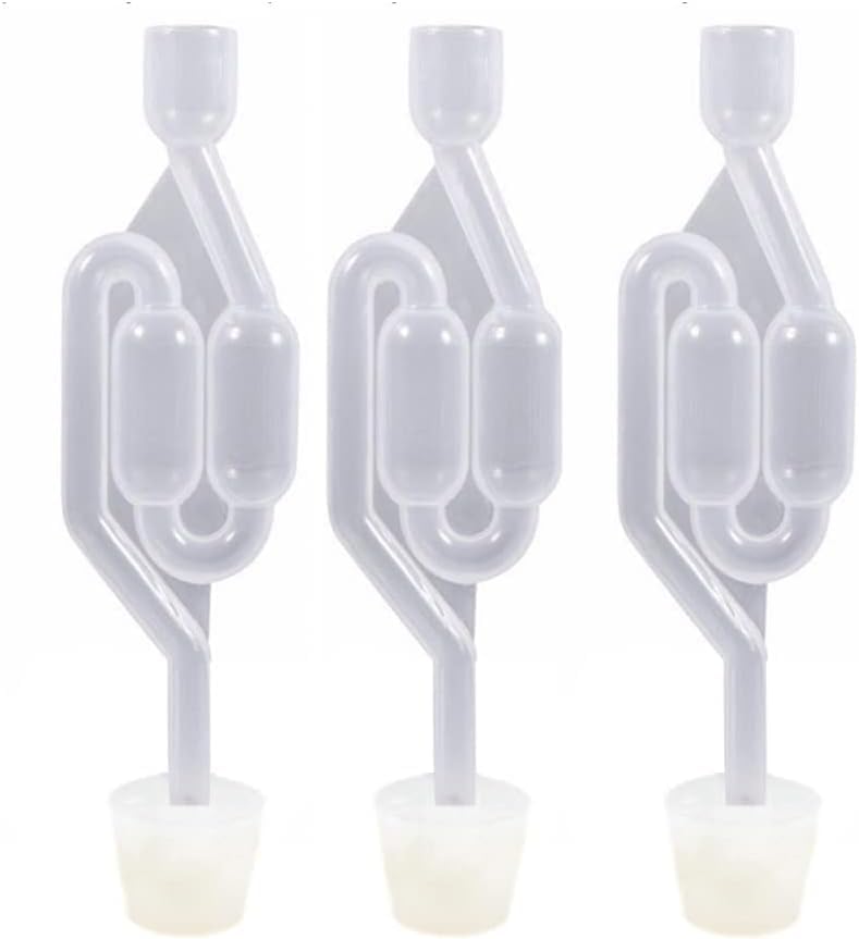 kaiderine 3 Pack S-Shape Airlock for Fermentation with 3 Stoppers Bubble Sealing Valve Airlock for Home DIY Fermentation - Image 1