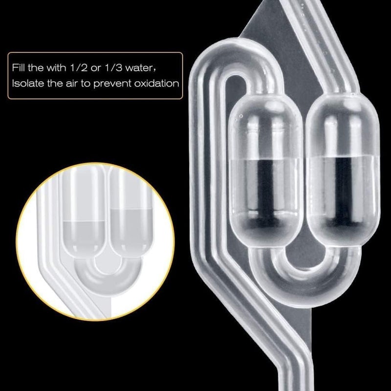 kaiderine 3 Pack S-Shape Airlock for Fermentation with 3 Stoppers Bubble Sealing Valve Airlock for Home DIY Fermentation - Image 3