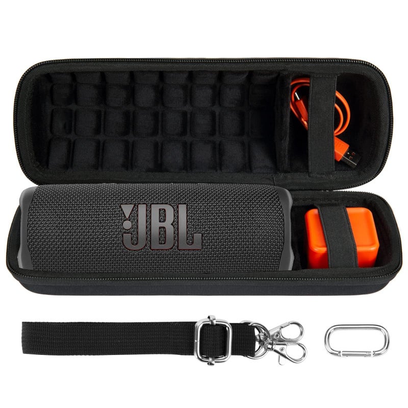 Co2Crea co2CREA Hard Travel Case Replacement for JBL Flip 6 FLIP 5 Waterproof Portable Bluetooth Speaker (Black Case + Inside Black)  - Image 1