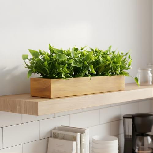 fancymart Artificial Gardenia Plant Bunch in Wood Planter, Home and Office Decor Plants for Decoration, Realistic Green Decorative for Interior, Living Room, Office Desk -8136 - Image 3