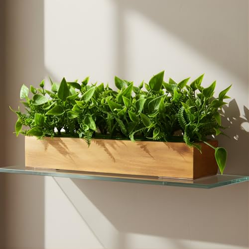 fancymart Artificial Gardenia Plant Bunch in Wood Planter, Home and Office Decor Plants for Decoration, Realistic Green Decorative for Interior, Living Room, Office Desk -8136 - Image 1