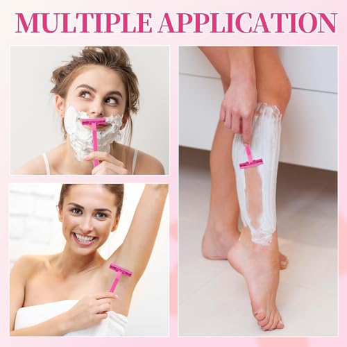 KFPPLXQ 30 Count Women's Disposable Razors, Twin Blade Shaving Razor Pink Stainless Steel Women's Disposable Razors for Men Women Camping Traveling Home - Image 5