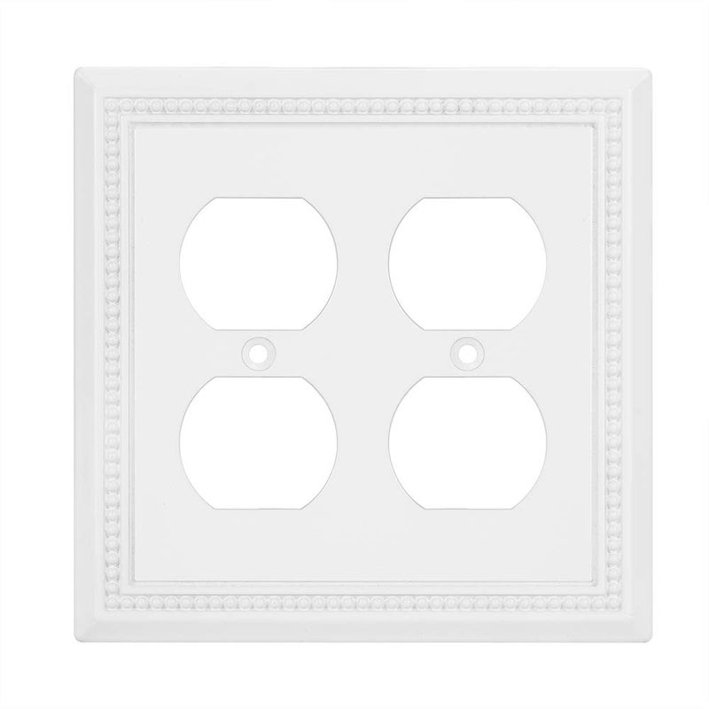 Henne Bery Sunken Pearls Heavy Duty Decorative Wall Plate Switch Plate Outlet Cover Double Duplex White