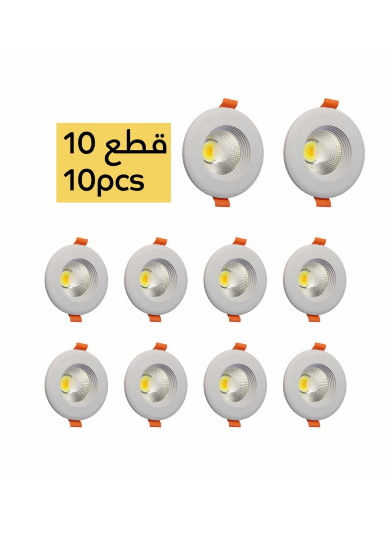 Spotlight 7cm 7W LED three colors 10pcs COB kit - Image 1