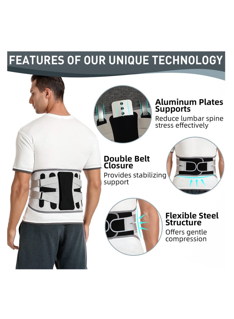 Adjustable Back Brace with 8 Support Straps for Lower Back Pain Relief, Breathable Lumbar Support Belt for Men  Women, Ideal for Herniated Disc, Sciatica, and Work Use. - Image 2