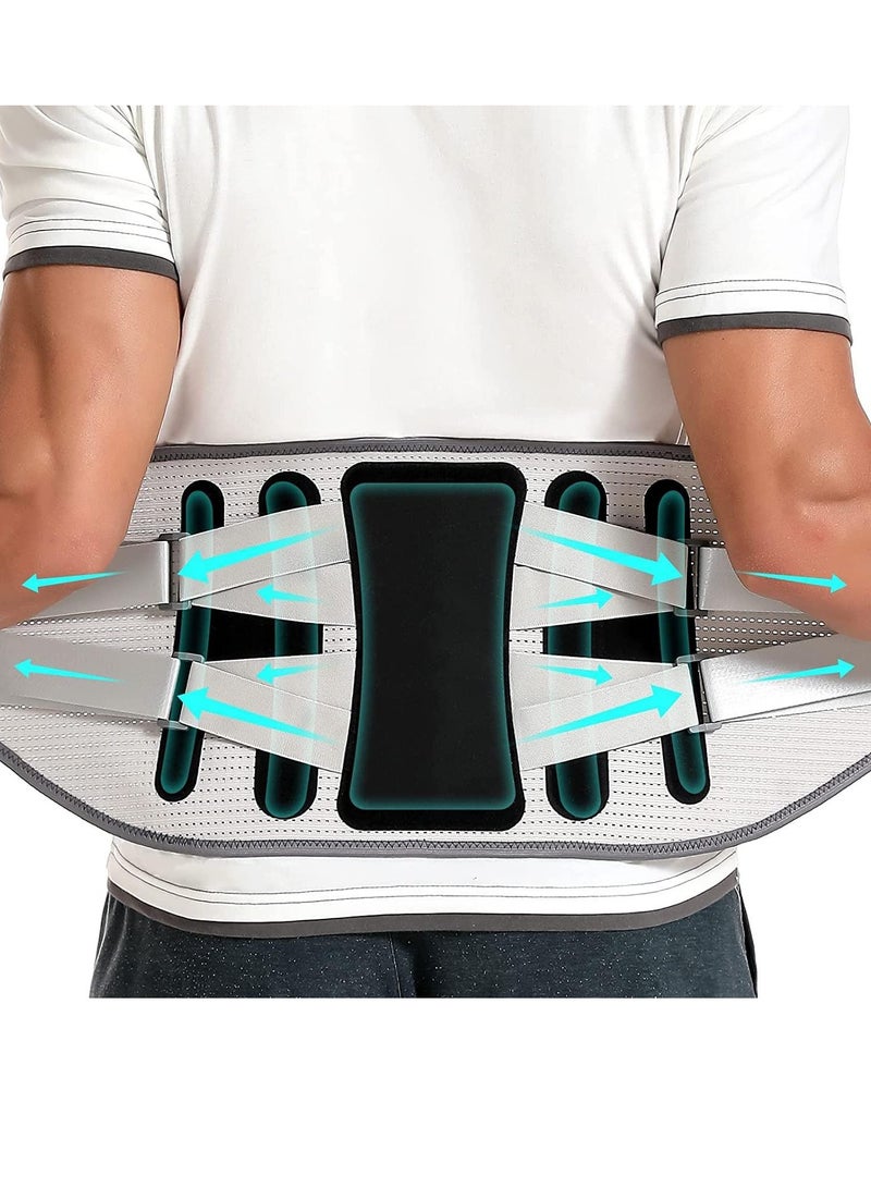 Adjustable Back Brace with 8 Support Straps for Lower Back Pain Relief, Breathable Lumbar Support Belt for Men  Women, Ideal for Herniated Disc, Sciatica, and Work Use. - Image 1