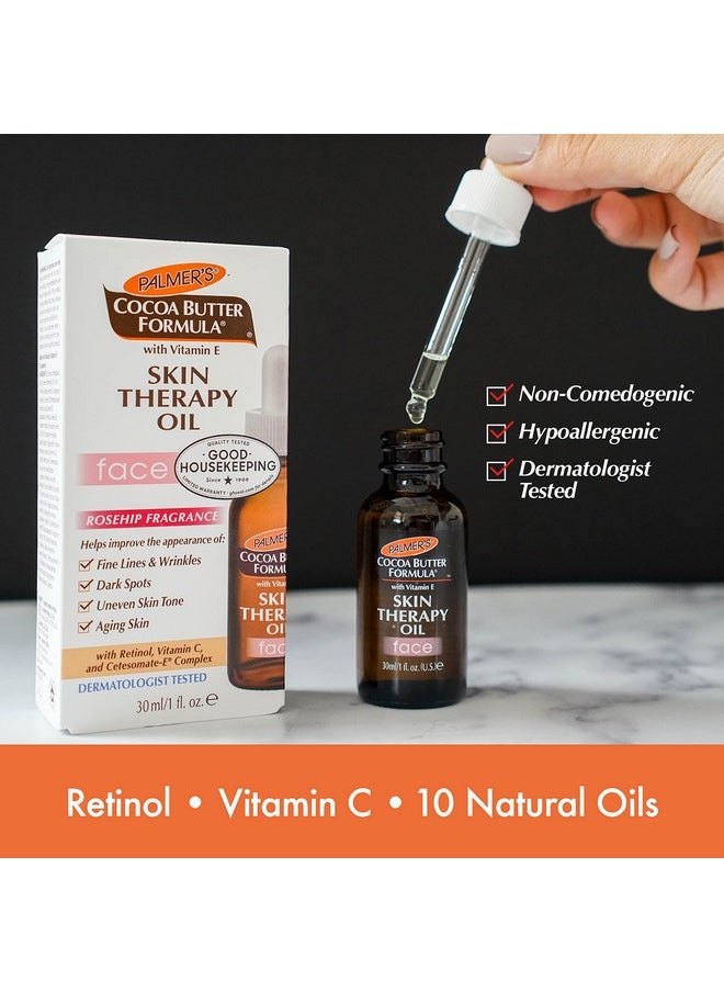 PALMER'S Palmer's Cocoa Butter Formula Moisturizing Skin Therapy Oil for Face with Vitamin E, C & 10 Pure Facial Oil Blend, Rosehip Fragrance, 1 Ounce  - Image 3