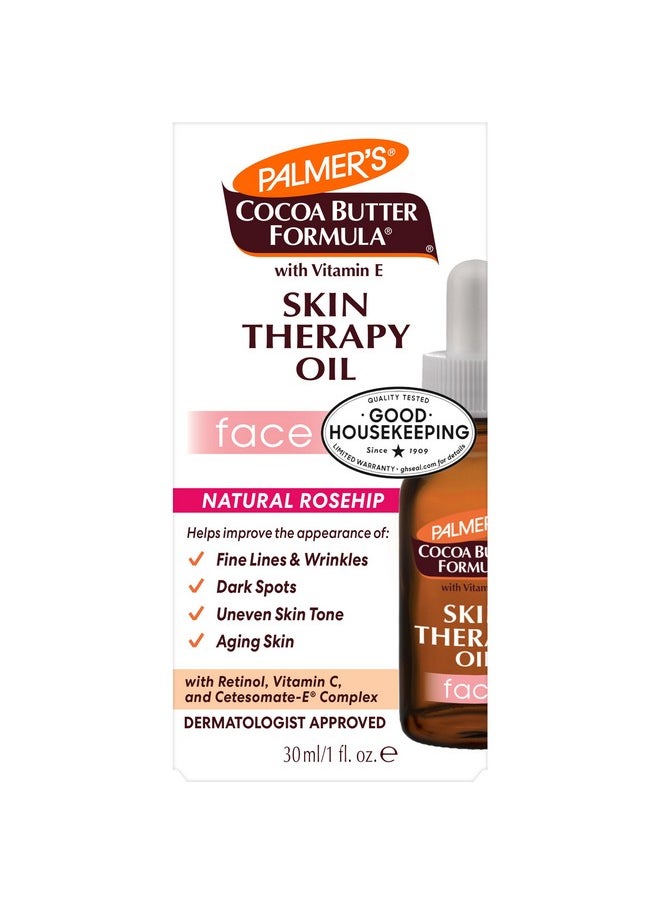 PALMER'S Palmer's Cocoa Butter Formula Moisturizing Skin Therapy Oil for Face with Vitamin E, C & 10 Pure Facial Oil Blend, Rosehip Fragrance, 1 Ounce  - Image 2