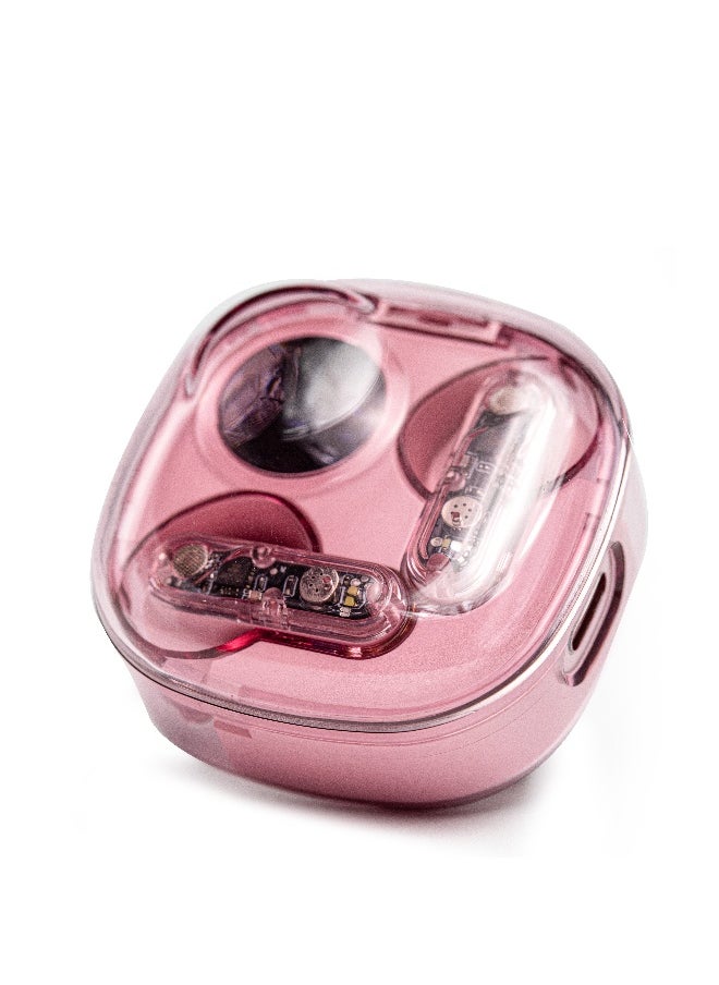 Generic Bluetooth Headset Wireless Noise Cancelling Semi-In-Ear Sports Running Pink for iPhone, Android  - Image 1