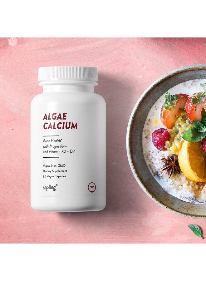 sapling Calcium Supplement Whole Food With Vitamin K2 & D3 Magnesium Zinc Boron Mineral Complex. Sourced Sustainably From Red Algae. For Bone Strength And Support. Nongmo & Vegan 90 Capsules.  - Image 4