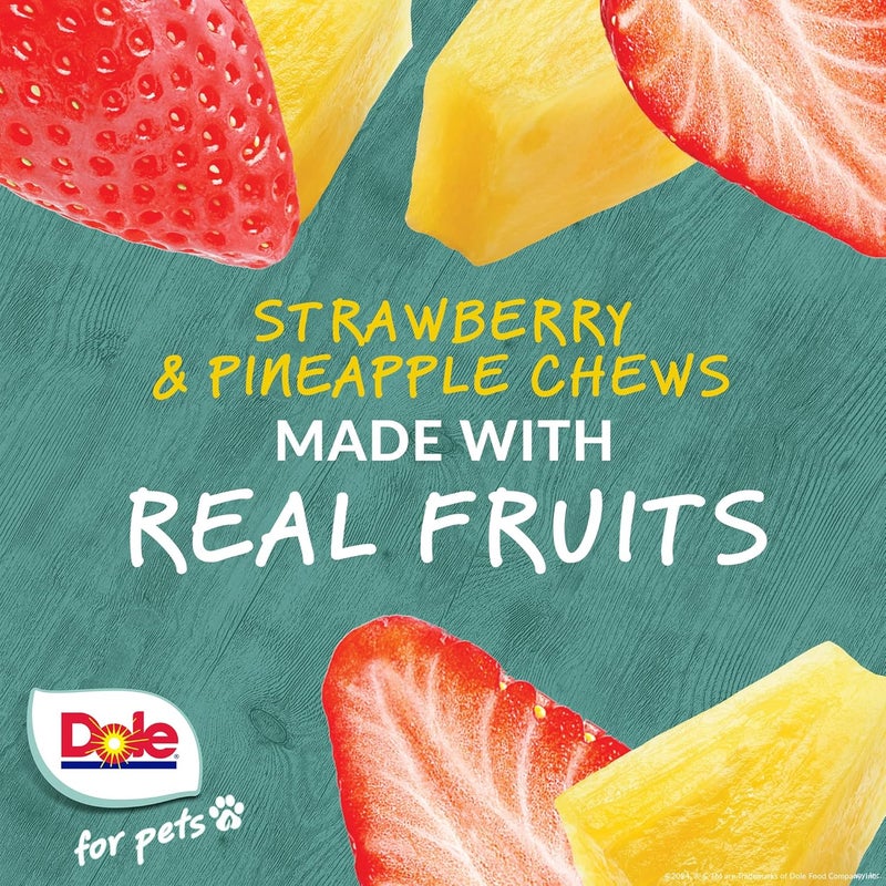 Dole for Pets Freshly Fetched Dog Chews, Assorted Strawberry & Pineapple Flavor Dog Treats, 7oz | Flavored with Real Fruits, No Wheat, Corn, Soy, Artificial Flavors, Colors, or Preservatives - Image 2