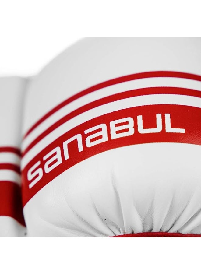 سنابول قفازات سنابول كور MMA للرجال والنساء، ٧ أونصة، فنون قتالية مختلطة MMA، تدريب على السجال والمصارعة، قفازات كيك بوكسينغ مبطنة، أبيض/أحمر - Image 5