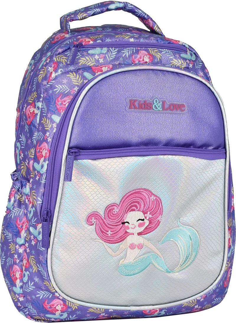 Elatae Multi-Eye Waterproof Nano Fabric Girl Child Mermaid Patterned Primary School Bag L5097