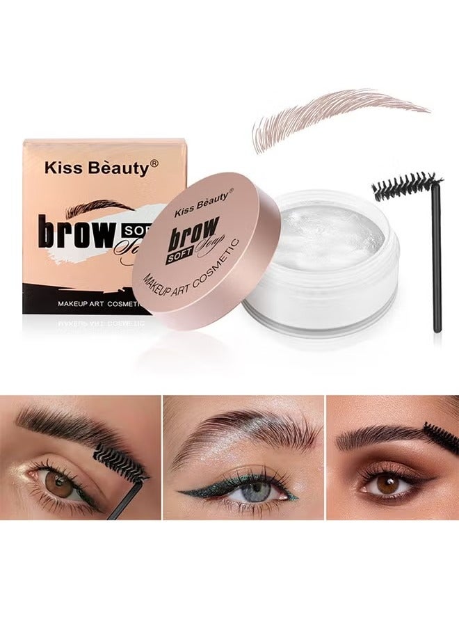 Kiss Beauty Eyebrow Soap Kit, Transparent Long-lasting Waterproof, 3D Brows Styling Soap, Shaping Gel Eyebrow Styling Hair Conditioner and Eyebrow Brush  - Image 1