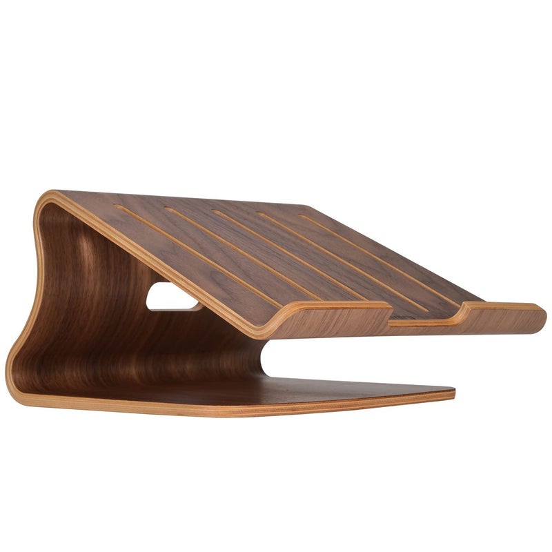 SAMDI Wooden Laptop StandLaptop Holder StandLaptop Stand WoodenWood Laptop Stand for DeskCompatible with Most Laptops Heat Dissipation ShelfWalnut - Image 2