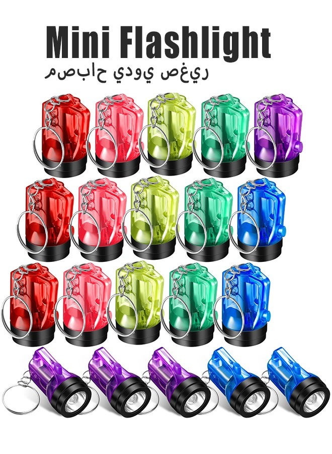 Bincoo 20 Pack Mini Flashlight Keychains  LED Key Chains for Kids in Assorted Colors Portable Handheld Flashlights Keychains for Camping Birthday Party Favors Assorted Colors - Image 1