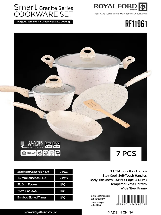 رويال فورد طقم أواني طهي جرانيت ذكي  قطع