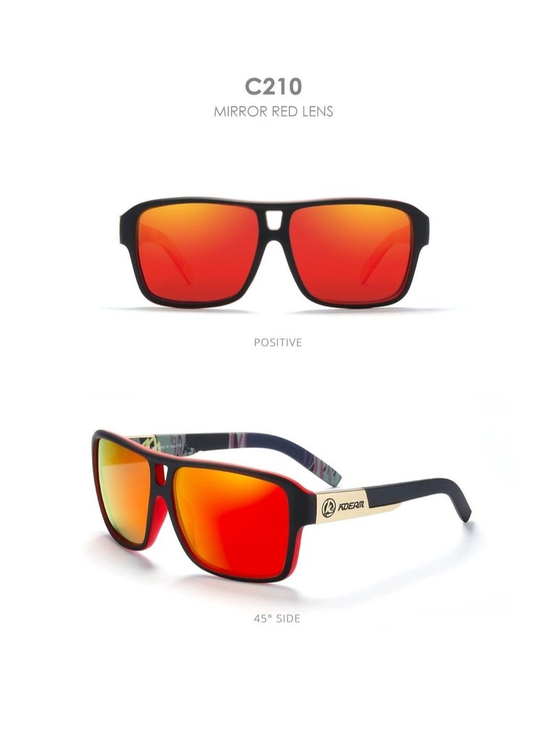 kdeam New square sports polarized sunglasses for Instagram trends, large-frame cycling glasses with dazzling colors from Europe and America, polarized lenses, fashionable sunglasses for both men and women - Image 5