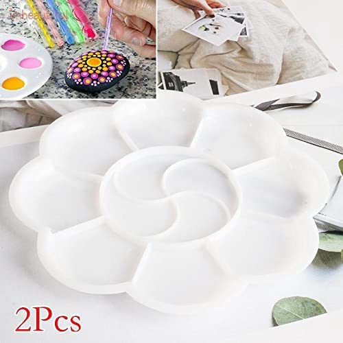 KRAFTMASTERS كرافتماسترز 2 قطع لوحة خلط ألوان على شكل زهرة - أبيض - Image 3