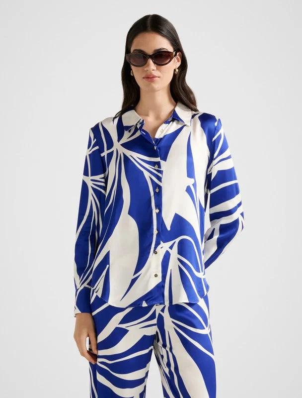 LYDIA Patterned Satin Oversized Shirt