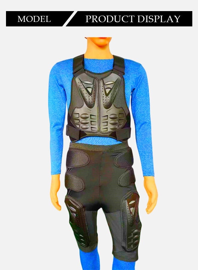 DUNISO 2pcs Motorcycle Protective gear set with Motorcycle Armor Suit and Motorcycle Protective Armor Shorts，Motocross Body Guard Vest Skiing Riding Skating Anti-Fall Vest Protective Gear， Hip Leg Protection,Motorcycle Anti-impact Shorts - Image 3