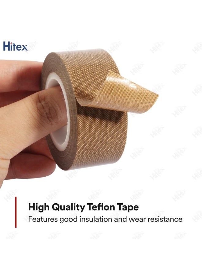 هيتكس شريط تفلون عالي الحرارة من يو إس برو، بطول 10 أمتار - شريط PTFE مقاوم للحريق والماء وذاتي اللصق، ولفافة عازلة متينة مقاومة للحرارة، للاستخدام في الختم والكهرباء والضغط الحراري والاستخدام الصناعي. - Image 5
