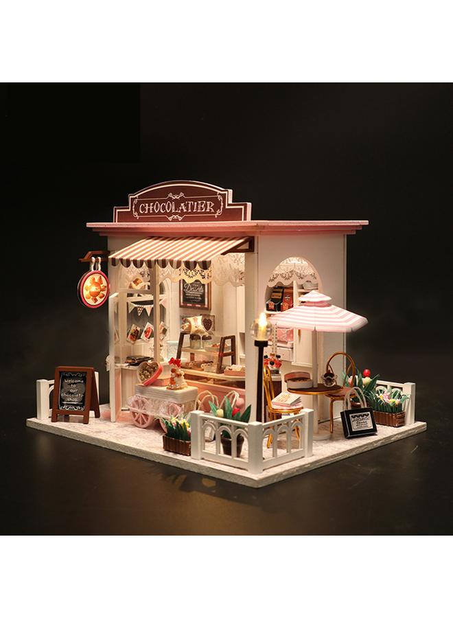 Bluejw Time Coffee House Diy Cabin European Style Shop Wooden Handmade Assembled Model Villa Toy Gift - Image 2