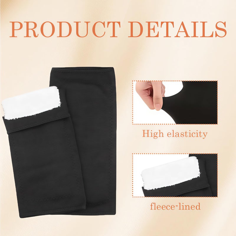 QUUPY 1 Pair Unisex Thicken and Lengthen Knee Pads Winter Warmth and Velvet Knee Pads Thermal Knee Joint Brace Pad Leg Warmer Sleeves Knee Support for Women Men Cold Weather (Black, XL Size) - Image 3