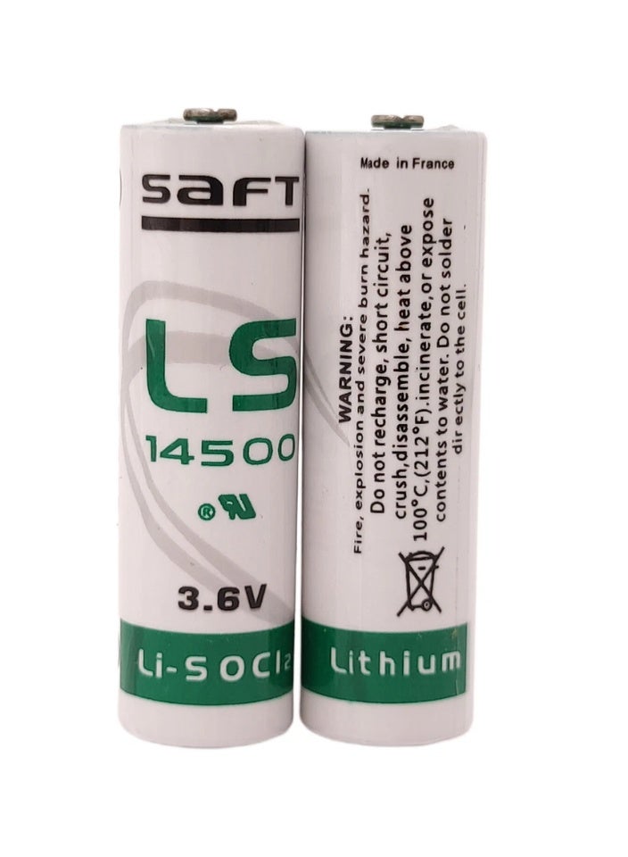 SAFT LS14500 3.6V Lithium Battery 2-Pack — High-Performance Li-SOCl₂ Industrial Power Cells for Meters, Security Systems, and IoT Devices | Long-Life 2600mAh Non-Rechargeable Batteries - Image 1