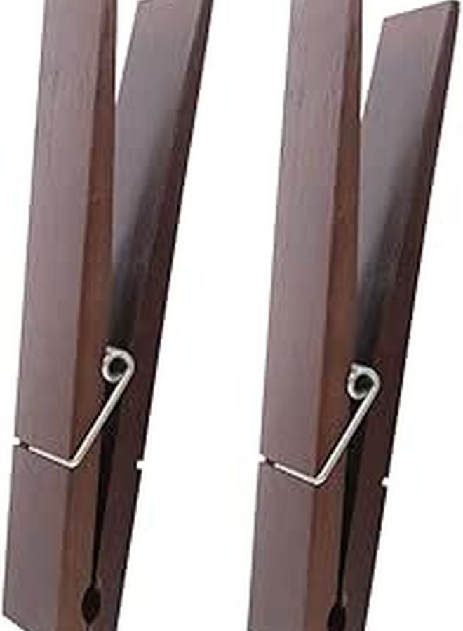 Large Wooden Towel Hooks Set of 2 Jumbo Clothespin Design Easy Installation Bathroom Accessories - Image 1