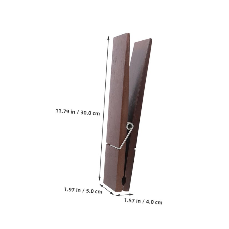 Large Wooden Towel Hooks Set of 2 Jumbo Clothespin Design Easy Installation Bathroom Accessories - Image 3