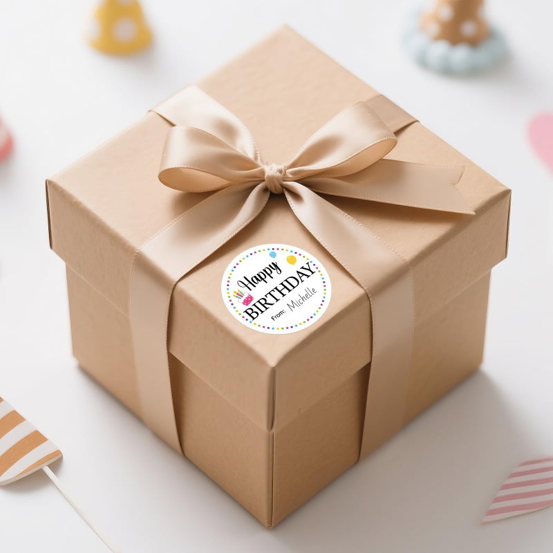 Anwyll Birthday Gift Tags Stickers - 60Pcs 2Inch Happy Birthday Name from Stickers for Kids Adults Personalized Birthday Balloon Sticker Self Adhesive Birthday Seal Label Sticker for Card Envelope - Image 4
