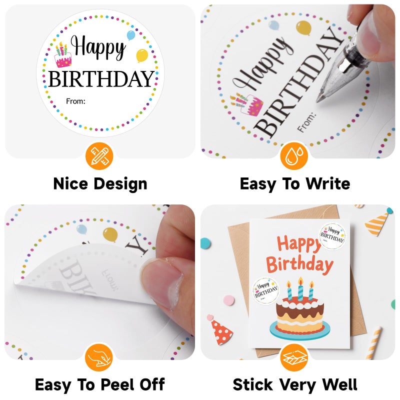 Anwyll Birthday Gift Tags Stickers - 60Pcs 2Inch Happy Birthday Name from Stickers for Kids Adults Personalized Birthday Balloon Sticker Self Adhesive Birthday Seal Label Sticker for Card Envelope - Image 3