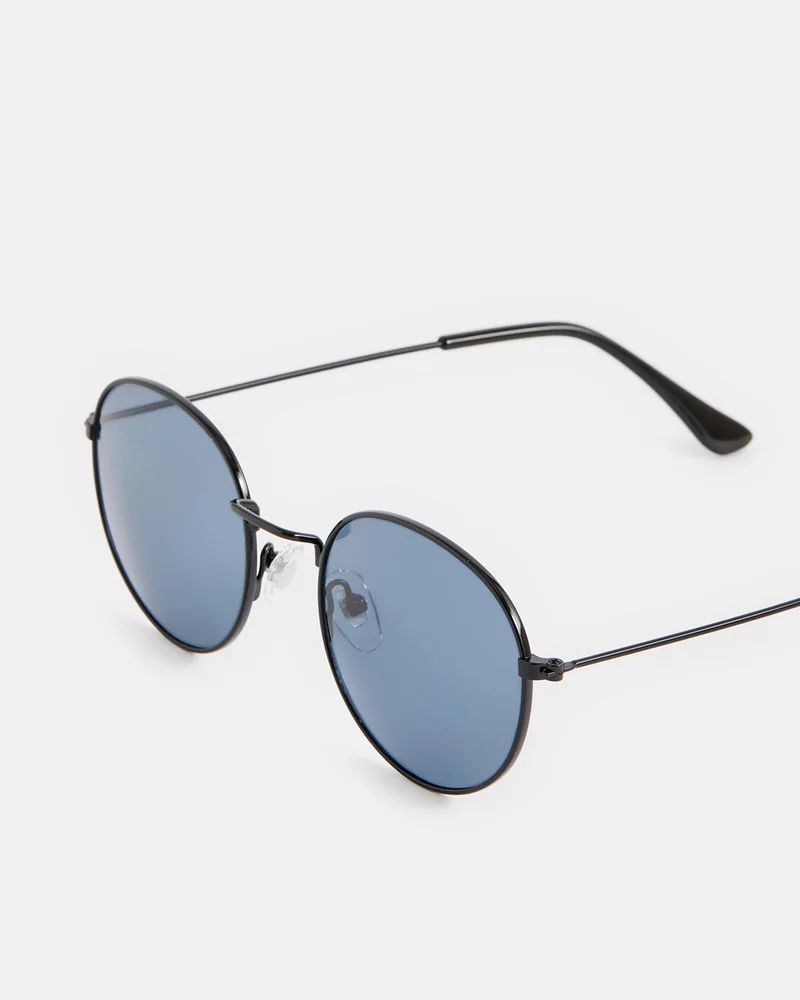 Redtag Boys Black Plain  Round Sunglasses