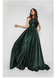 One Shoulder Decorated with Thin Pleats On The Chest From Bottom