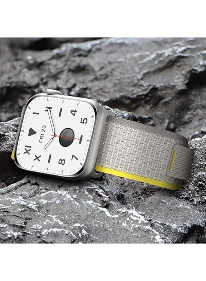 Replacement Nylon Sport Watch Band for Men and Women, Compatible with Apple Watch 49mm 45mm 44mm 42mm Ultra Series 8 7 6 5 4 3 2 1 _Beige and yellow - Image 4