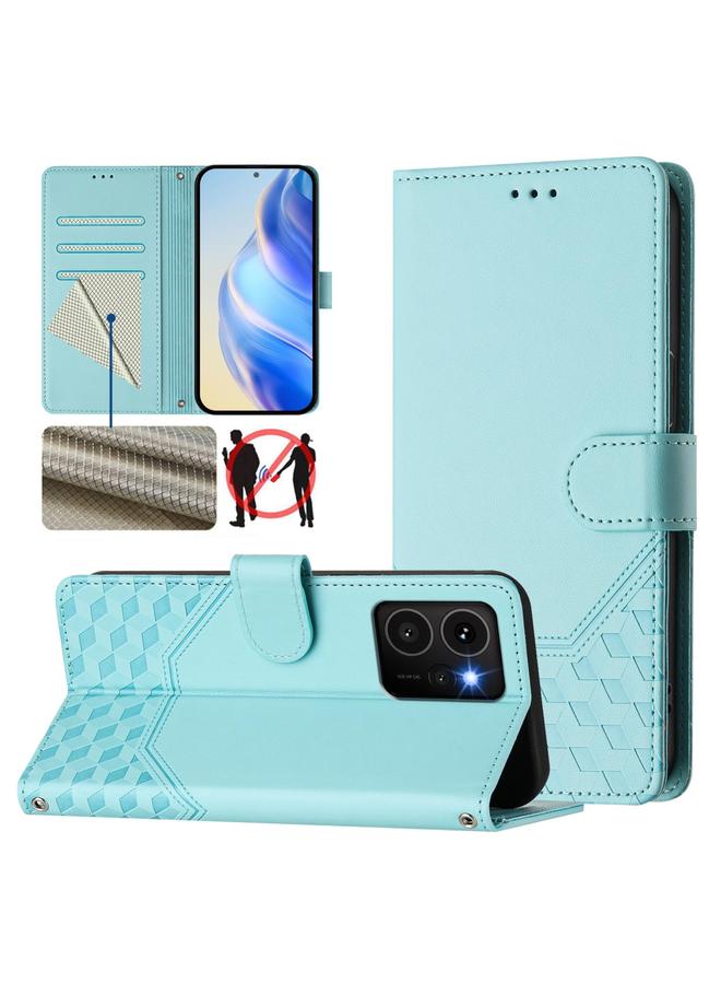 زبون جراب هاتف HMD Skyline Honeycomb من الجلد بنقش RFID - Image 1